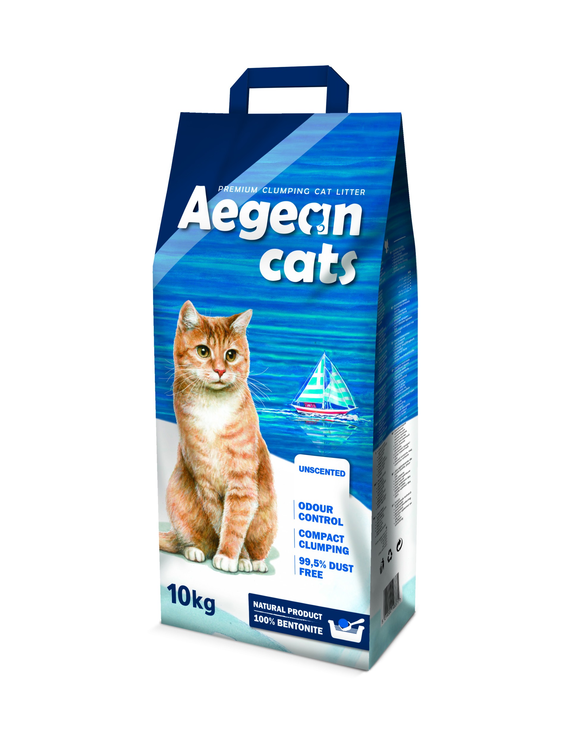 AEGEAN CATS UNSCENTED FINE- GRAINED 10kg